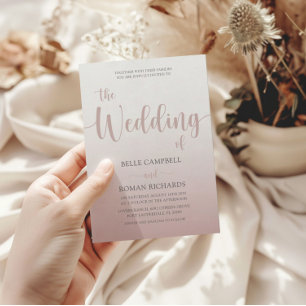 Invitation Élégant Rose Gold Calligraphy Script Mariage