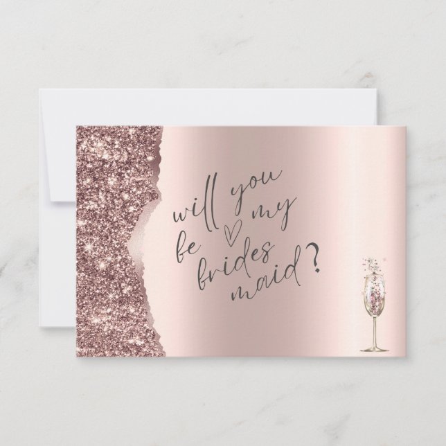 Invitation Elegant Rose Gold Glitter Script  (Devant)