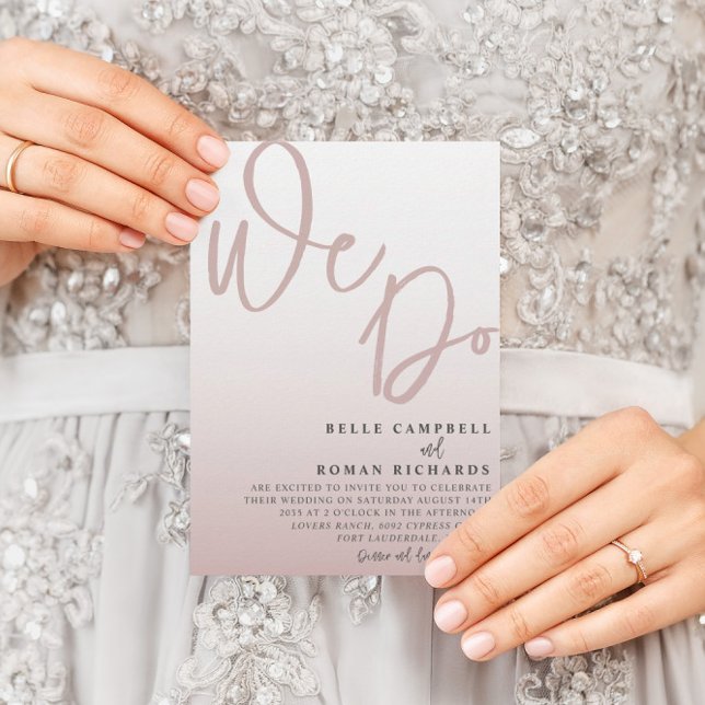 Invitation Élégant Rose Gold Nous Nous Marions (Créateur téléchargé)