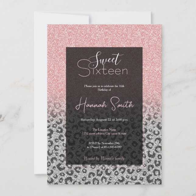 Invitation Élégant Rose Gold Parties scintillant Empreinte de (Devant)