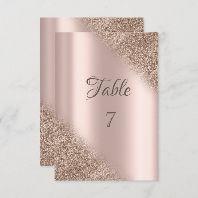 Invitation Elégant Rose Gold Parties scintillant Ombre (Devant / Derrière)