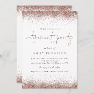 Invitation Élégant Rose Gold Parties scintillant Parti de ret