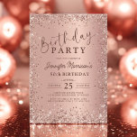 Invitation Elégant Rose métallique Parties scintillant d'or 5<br><div class="desc">Célébrez une étape fabuleuse avec cette Elégante Parties scintillant d'or Rose métallique 50e anniversaire Invitation! Dotée d'un design doré rose chatoyant aux effets métalliques modernes, cette invitation élégante donne le ton parfait pour une célébration glamour du 50ème anniversaire. Qu'il s'agisse d'un dîner chic ou d'une soirée animée, cet invitation ajoute...</div>