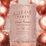 Invitation Elégant Rose métallique Parties scintillant or 40e<br><div class="desc">Célébrez vos 40 ans de style avec cette Elégante Rose Metallic Gold Parties scintillant 40th Birthday Invitation! Conçue avec un effet métallique or rose et des détails chatoyants de la parties scintillant, cette invitation est parfaite pour une fête d'anniversaire sophistiquée et glamour. Que vous soyez l'hôte d'un dîner chic, d'un...</div>