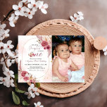 Invitation Elégant rose petit Citrouille Twin Girl 1er annive<br><div class="desc">Invitation vos êtres chers à un baby shower charmant et inoubliable avec notre fille Citrouille nvitations d'anniversaire fille. Ces délicieuses invitations ont un design citrouille rose fantaisiste.</div>