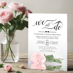 Invitation Elégant Rose Rose Nous Faisons Toujours Mariage Vo