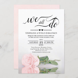Invitation Elégant Rose Rose Nous Faisons Toujours Mariage Vo