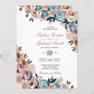 Invitation Elégant rose rose rose rose rose rose Mariage flor
