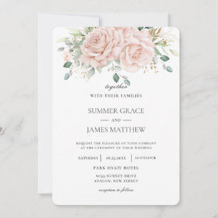 Invitation Elégant rose rose rose rose rose Roses Floral Mari