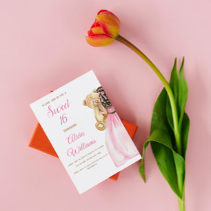 Invitation Elégant rose rose rose rose rose Sweet sixteen 16