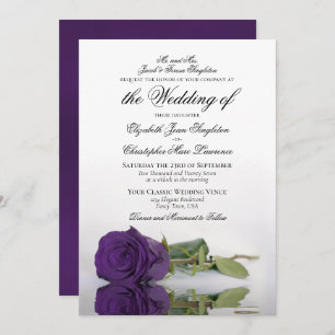 Invitation Élégant Rose royal violet profond Mariage officiel