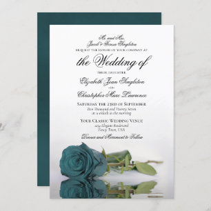 Invitation Élégant Rose Turquoise ou Turquoise Mariage formel