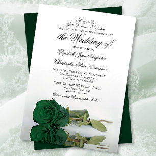 Invitation Élégant Rose vert émeraude Mariage formel