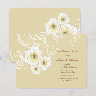 Invitation Élégant Roses de crème et  de Fêtes des mariées In