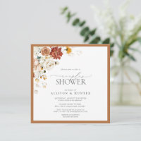 Elégant rouille Orange Aquarelle Couples Douche In