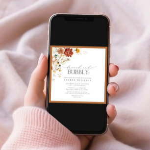 Invitation Elégant rouille Orange Brunch & Bubbly Shower Invi