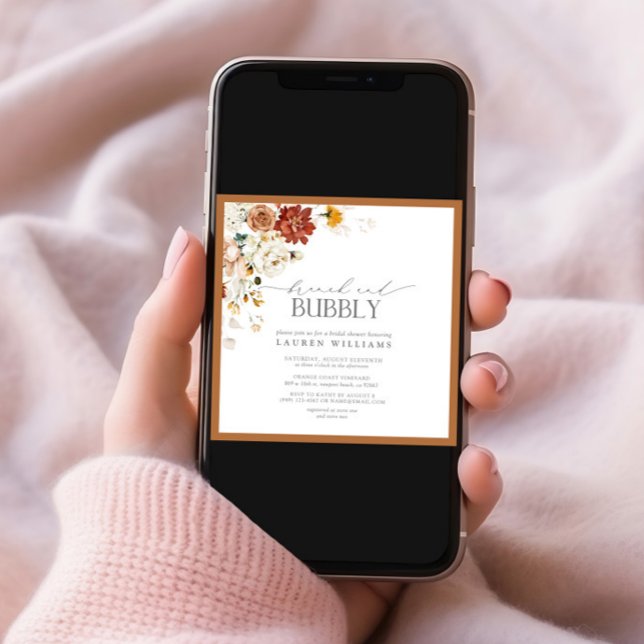 Invitation Elégant rouille Orange Brunch & Bubbly Shower Invi (Créateur téléchargé)