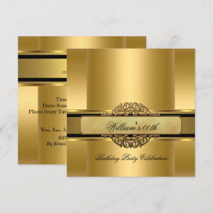 Invitation Elégant Royal Gold Fête d'anniversaire Hommes
