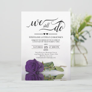 Invitation Elégant Royal Purple Rose Nous Faisons Encore Vow 
