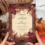 Invitation Elégant Russet d'automne et Mariage d'or<br><div class="desc">Créez votre propre Elégant Russet Automne et Faire-part de mariage Or! Personnalisez ce design avec votre propre texte. Vous pouvez customiser cette conception en cliquant sur le bouton "Modifier les détails" si vous le souhaitez.</div>
