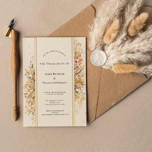 Invitation Elégant Rustic Fall Beige Engagement Party