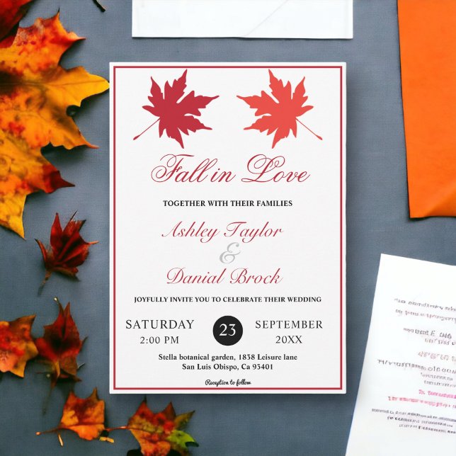 Invitation Elégant Rustic Fall quitte Boho Chic Mariage de au (Créateur téléchargé)