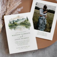 Elégant Rustic Pine Mountain QR Code Mariage photo