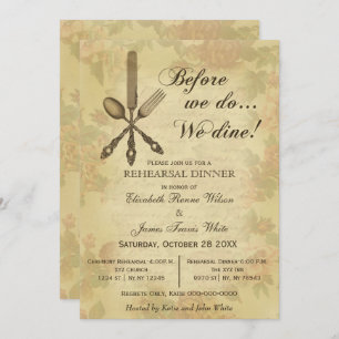 Invitation Elégant Rustic Vintage de répétition dîner invitat