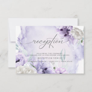 Invitation Elégant Rustic Watercolor Violet Poppies