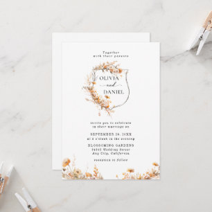 Invitation Elégant Rustic Whimsical Fleur sauvage Mariage