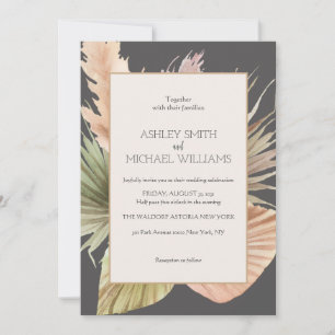 Invitation Élégant Rustique Boho Tropical Cadre Mariage