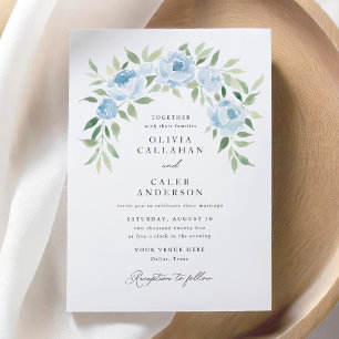 Invitation Élégant Rustique Dusty Blue Arch Mariage