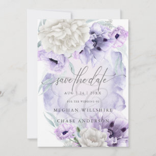 Invitation Elégant Rustique Floral Aquarelle Lilac Poppies In