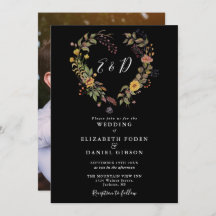 Élégant Rustique Floral Heart Photo Mariage