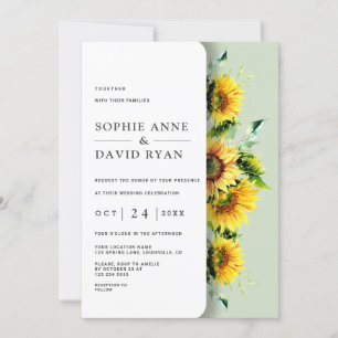 Invitation Elégant rustique Mariage de tournesols