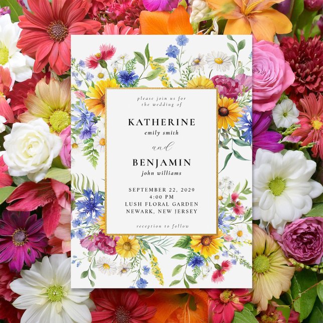 Invitation Élégant Rustique Mariage Floral Été (Créateur téléchargé)
