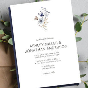Invitation Élégant Rustique moderne Mariage Fleur sauvage