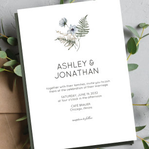 Invitation Élégant Rustique moderne Mariage Fleur sauvage