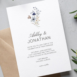 Invitation Élégant Rustique moderne Mariage Fleur sauvage