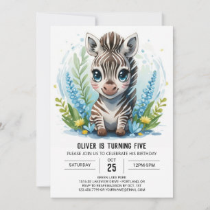 Invitation Elégant Safari Printable Zebra Boy Anniversaire