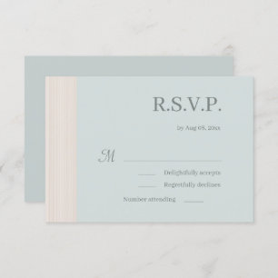 Invitation Elégant Sage Bleu Gris Grains Grains Mariage RSVP