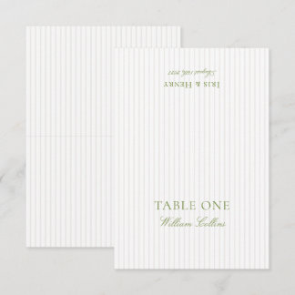 Invitation Elegant Sage Green & Beige Wedding Place Card