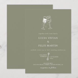 Invitation Élégant Sage Green Champion Mariage