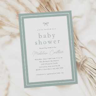 Invitation Élégant Sage Simple Sexe Baby shower neutre