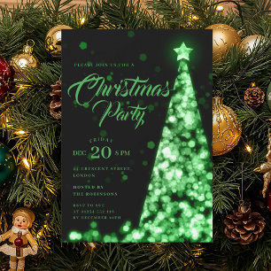 Invitation Élégant sapin de Noël vert d'hiver pour les fêtes