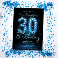 Elégant Sapphire bleu et noir 30e anniversaire
