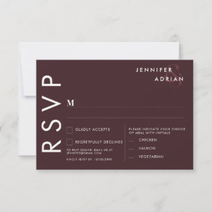 Invitation Elégant Sceau minimal marron moderne mariage RSVP