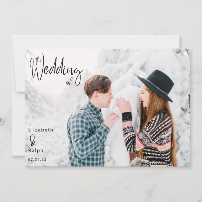 Invitation élégant scénario le mariage de photo mariage (Devant)