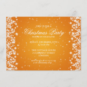 Invitation Élégant scintillement orange pour fête