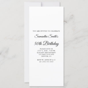 Invitation Élégant Script 50e anniversaire